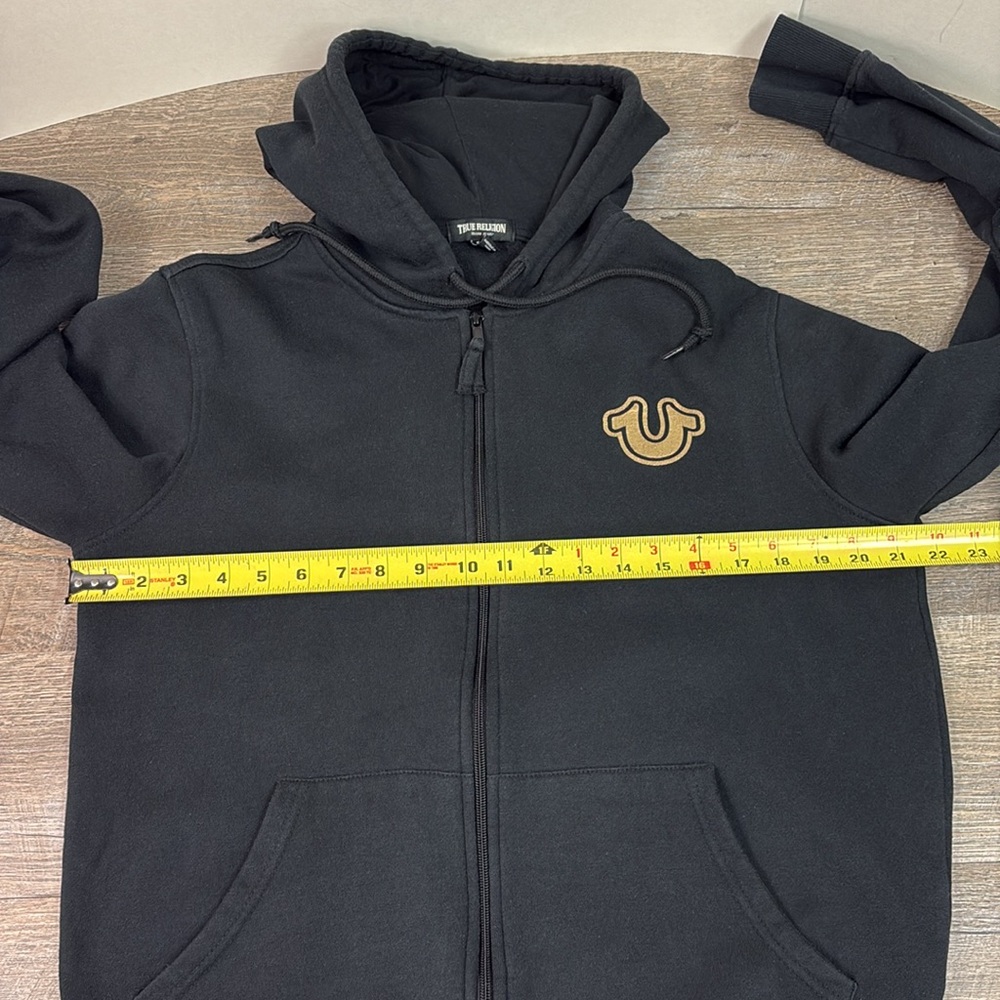 SOLD IN STORE True Religion Metallic Buddha Logo Full Zip Hoodie Size Medium - Picture 9 of 11